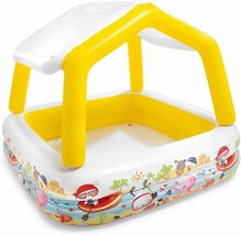 Inflatable Kiddie Pool Intex With Sun Shade Swimming Pools Toddlers Kids... - £51.03 GBP