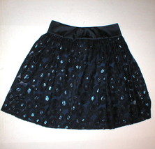 New NWT $348 Womens Blue Embroidered Silk Sequin Skirt W Worth NY 4 York Designe - £272.22 GBP