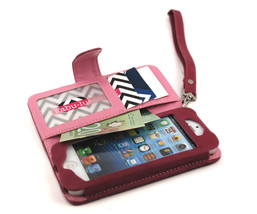 New For iPhone 5S 5C 5SE Leather Flip Cover Credit Card Wristlet Wallet ... - €6,89 EUR