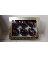 Vintage Magic  Blown Glass Christmas Ornaments Red Satin W/ Lace Set Of 6 - £12.38 GBP