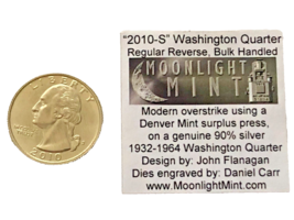 Very Rare 2010-S Washington Silver Quarter Fantasy Overstrike Daniel Carr - $296.99