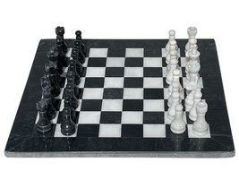 Handmade Black and White Marble Chess Game Set – 15 inch by Jubilee Trader - $133.65