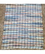 Handwoven Loomed Multicolored Rag Rug 8 Foot x 27 inches Machine Washable - £74.30 GBP