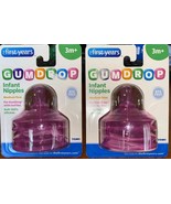2 Packs GumDrop Wide Bottles Infant Nipples Medium Flow Baby Pink 3M+ Si... - £13.16 GBP