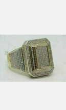 2.60 KT Anello Diamante Sintetico Uomo 14k Placcato Oro Giallo Matrimonio Fascia - £168.35 GBP