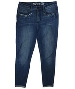 Seven 7 Skinny Jeans Womens 8 Blue Medium Wash Denim Mid Rise Embellishe... - £18.12 GBP