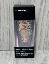 2023 Starbucks Holiday Iridescent Diamond Prism Cold Cup Ornament Key chain - $15.14