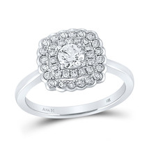 14k White Gold Round Diamond Bridal Wedding Engagement Ring 3/4 Ctw (Certified) - £1,722.03 GBP