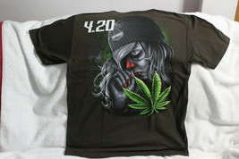 Marijuana Leaf Gangster Clown Girl Joint Cannabis 420 Untamed Brn T-SHIRT Shirt - £9.09 GBP
