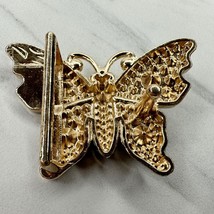 Rhinestone Studded Gold Tone Butterfly Belt Buckle - £15.81 GBP