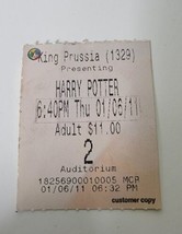 Harry Potter Ticket Stub Movie Theater Regal 2011 King Prussia  - £10.95 GBP