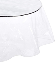 Crystallin Durable Vinyl Tablecloth 90 Inches Round Clear Crystal Clear NEW - £44.98 GBP