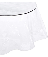 Crystallin Durable Vinyl Tablecloth 90 Inches Round Clear Crystal Clear NEW - £44.37 GBP