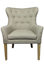 28" Taupe 100% Polyester And Natural Tufted Arm Chair - $12,435.60 MXN