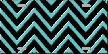 Tiffany Blue Chevron Metal Novelty License Plate