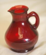 Avon Ruby Red Glass Bath Perfume Bottle NO Strawberry Stopper Empty Vintage - $12.86