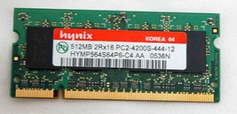 HYNIX Laptop 512mb DDR2 PC4200 RAM Single Stick V000080800 PC2-4200S-444-12 OEM - £4.37 GBP