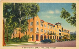 Autos Hotel Fort Gatlin 1940s Orlando Florida MWM linen postcard 5566 - $5.49