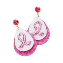 Prep Obsessed ribbon teardrop glitter earrings size One Size - $22.77