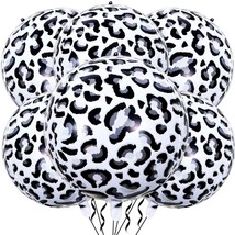 Leopard Black White Pattern Balloons 6 Pack Giant 22 Inch 4D Animal Leopard Prin - £10.50 GBP