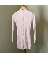 White Fox Dress Bodycon Long Sleeve Pink Full Zip High Neck Thermal XS - $12.86