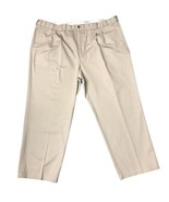 Oak Hill Men Solid Black Pleated Straight Leg Career Pants Sz 52/31 - $32.55 CAD