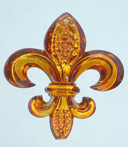 Waterford Fleur de Lys AMBER Crystal Ornament 2014 + Enhancer 164586 New - $45.90