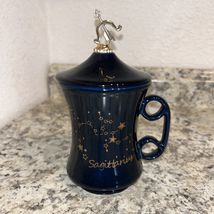 Navy Blue Sagittarius Zodiac Mug With Lid &amp; Handle Tea Coffee - $26.82
