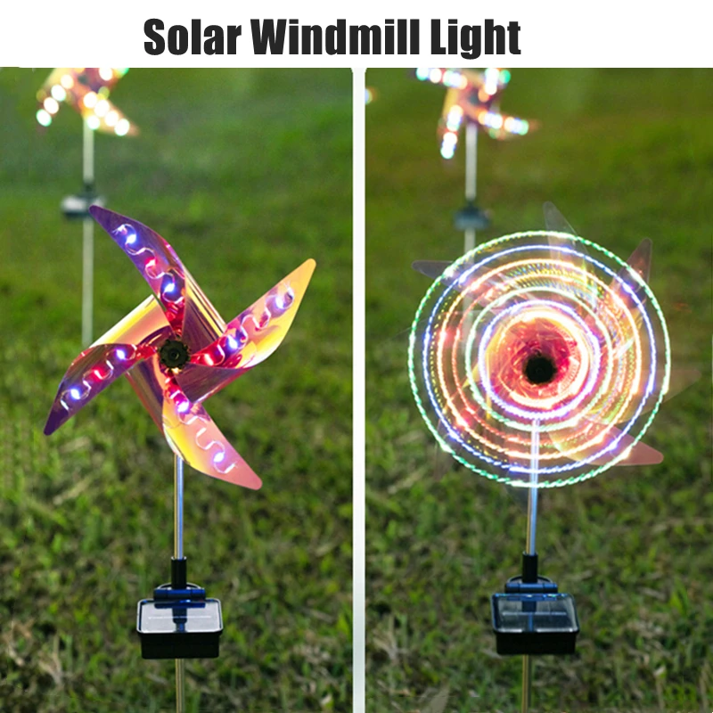 32LED Solar Windmill Colorful Lawn Lamp Outdoor Decorative Waterproof Ni... - £60.89 GBP