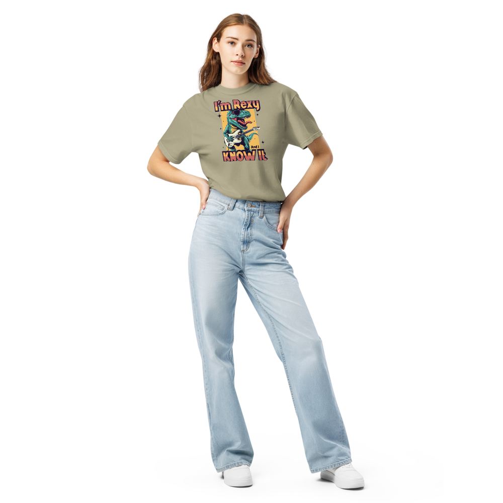 Unisex Garment-Dyed Heavyweight T-Shirt – I’m Rexy (Khaki) Item image 6