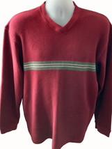 Abercrombie and Fitch burgundy vneck long sleeve vintage cotton sweater ... - $32.76