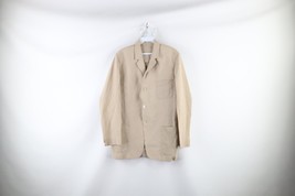 Vtg 70s Streetwear Mens 38R Rayon Blend 3 Button Sport Coat Suit Jacket Beige - £63.26 GBP