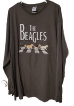 The Beagles Dog XL Funny Long Sleeve Shirt Gray Beatles Spoof Joke Tee G... - £13.78 GBP