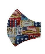 FACE MASK WASHABLE COTTON REUSABLE REVERSIBLE USA / BANDANA  PRINT - $92.48 MXN