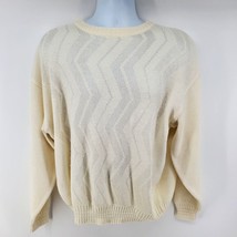 Wear The Right Thing Henri Valdise Vintage Sweater Size XL White Chevron Pattern - £13.94 GBP