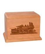 Natural Cherry Train Wood Cremation Urn - £191.14 GBP