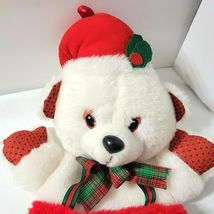White Teddy Bear 16&quot; Vintage Christmas Stocking or Small Card Holder Plush - €25,47 EUR