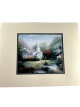 VTG Thomas Kinkade Hometown Chapel Matte Lithograph 11&quot; X 14&quot; Ready for Framing - £18.20 GBP
