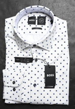 Hugo Boss Camicia Da Uomo Hank Kent Slim Fit Performance Stretch 46 18 - $64.23