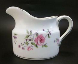 Crown Staffordshire Small Creamer Pitcher Pink Roses Purple England Bone... - £9.47 GBP