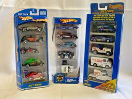 Hot Wheels Gift Packs Roll Patrol, Hot Rods, &amp; Action News Diecast Vehic... - £23.86 GBP