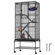 VEVOR 69" Rolling Metal Ferret Cage, Large 4-Tier Critter with Ramps &amp; T... - $146.90