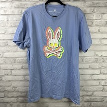 Psycho Bunny Shirt Men Extra Large 7 Light Blue Neon Rabbit Short Sleeve... - $44.91