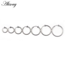 Alisouy 1pc clip on earrings for women men fake spring clip on nose clips ring hoop thumb200