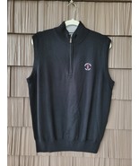Peter Millar Mens M Medium Black Quarterzip Vest New With Tags Harbour T... - $71.61 CAD