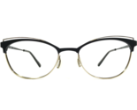 Flexon Eyeglasses Frames W3101 001 Black Gold Cat Eye Full Rim 51-18-140 - $60.56
