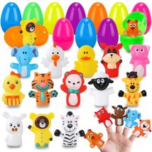 ZIRSENG 36PCS Easter Eggs with 18 Animal &amp; Farm Finger Puppets Basket St... - €13,49 EUR