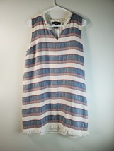 Chelsea &amp; Theodore Tank Dress Womens Size 12 Red White Blue Striped Pullover - £13.06 GBP