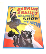 Vintage 1970&#39;s Circus Poster Barnum &amp; Bailey Greatest Show On Earth Hors... - £52.07 GBP