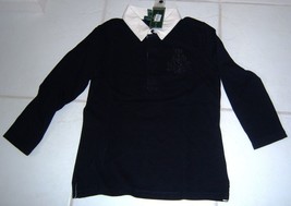 LAUREN JEANS CO LRL Knit Top Shirt w Embroidered Crest Black Women&#39;s M - £22.49 GBP